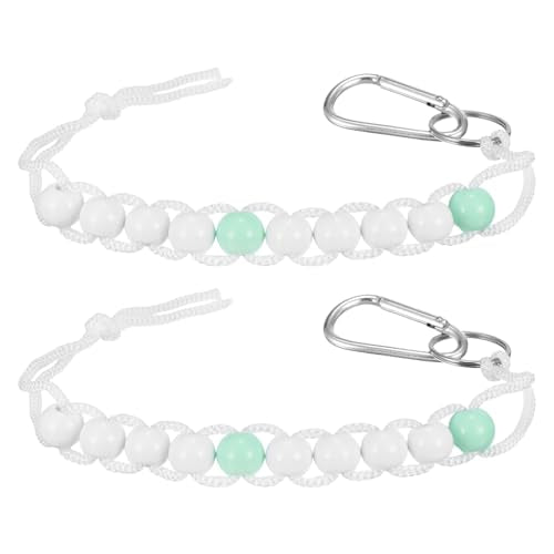Golf Beads Counter, Golf Ball Beads Bracelet Count Stroke Score Acrylic Sports Keeper Putting with Hook for Golfer - color: Light Green 2/ White 8