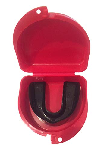 Lacrosse Mouthuard Retainer Case - Lacrosse Sticks (Red) - color: Red