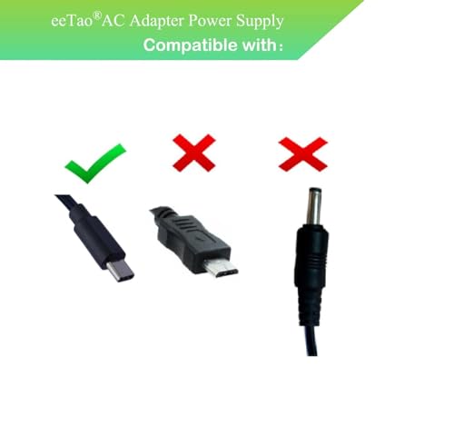 5V AC/DC Adapter + USB C Charging Cable Compatible with Pumteck MY01 Electric Ball Pump Volleyball Pump, Basketball Inflator, Football & Soccer Ball Air Pump Power Supply Cable Cord