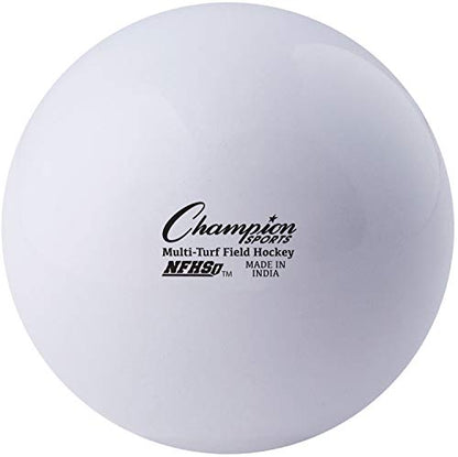 Champion Sports Field Hockey Balls – NFHS Approved, High-Visibility Regulation Balls, 12-Pack - color: White (Pack of 12)