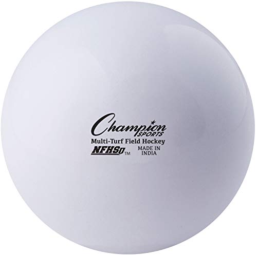 Champion Sports Field Hockey Balls – NFHS Approved, High-Visibility Regulation Balls, 12-Pack - color: White (Pack of 12)