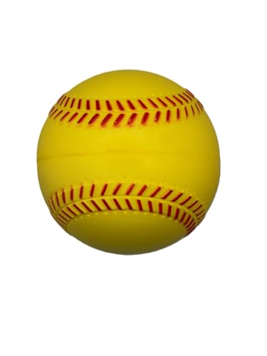 Pitching Machine Batting Practice Balls - Baseball & Softball Sized w/Raised Seams & Exact Baseball/Softball Look & Feel. Sting Free Batting Machine Balls