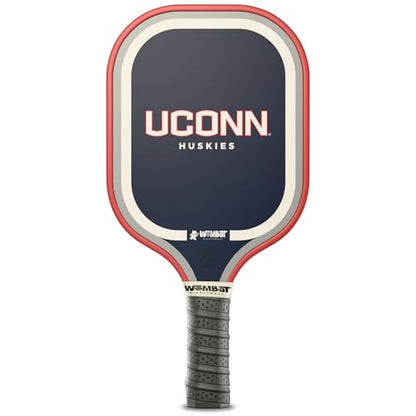 Officially Licensed College Pickleball Racquet - Front & Back Graphics, Micro-Textured Fiberglass Face, 16mm Honeycomb Core, Cold-Press, 8.8 oz, Reinforced Edge Guard