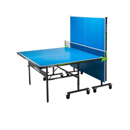 JOOLA Outdoor Table Tennis Table - Multi Use Conference Table Dining Table - Concrete Wood Look Includes Steel Outdoor Ping Pong Net Set & Frame - Hybrid Indoor Outdoor Ping Pong Table