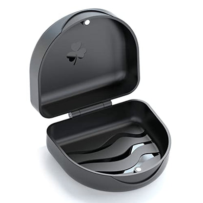 Orthodontic Mouthguard Case Dental Retainer Case-Black - color: Black