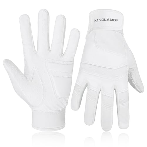 Baseball Batting Gloves - Durable Grip, Breathable Softball Batting Gloves for Adults Youth Kids - Gift for Players - color: White, size: Kids Small