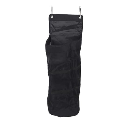 Drfeify Over The Door Hanging Sports Equipment Organizer, Large Capacity Nylon Mesh Storage Bag with Multiple Compartments, for Basketball Football Volleyball Tennis Gear