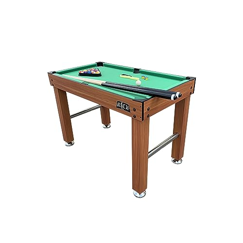 KICK Hexad 48" 6-in-1 Multi Game Table – Foosball, Billiards/Pool, Glide Hockey, Ping Pong, Mini-Shuffleboard & Mini-Bowling - color: Brown