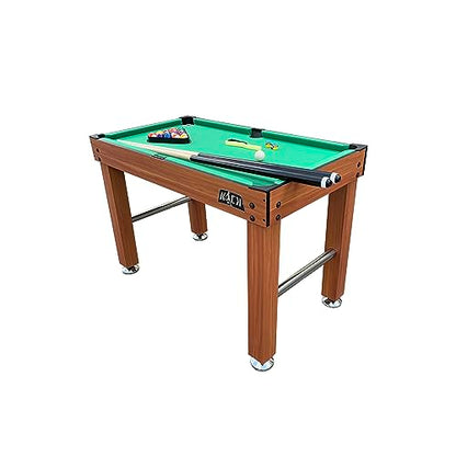 KICK Hexad 48" 6-in-1 Multi Game Table – Foosball, Billiards/Pool, Glide Hockey, Ping Pong, Mini-Shuffleboard & Mini-Bowling - color: Brown