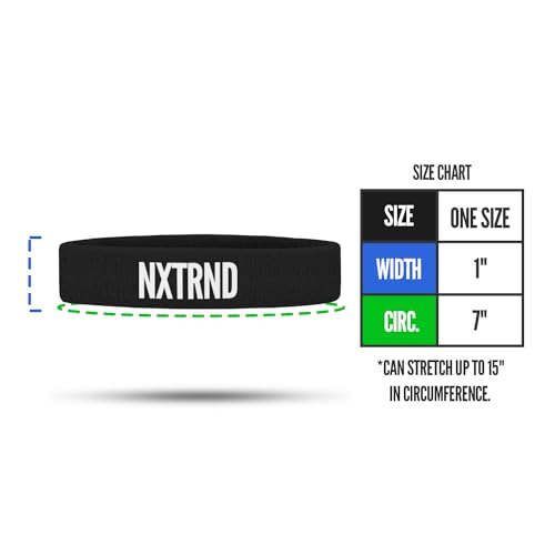1 Pair Nxtrnd Bicep Bands, Sweat-Absorbent Arm Sweatbands, Football Accessory - color: Black