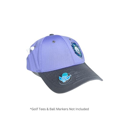 Ladies Adjustable Hats - Tee Holder with Tees & Bill Magnet with Ball Marker - 100% Custom Made - color: Velvet Hammer, style: Offset