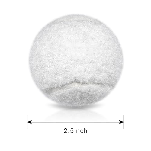 Tennis Balls 6 Pcs Training Tennis Balls Come with Mesh Bag for Easy Transport Beginner High Elasticity Practice Loose Tennis Ball for Dogs Natural Rubber Material - color: White