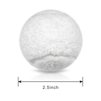 Tennis Balls 6 Pcs Training Tennis Balls Come with Mesh Bag for Easy Transport Beginner High Elasticity Practice Loose Tennis Ball for Dogs Natural Rubber Material - color: White