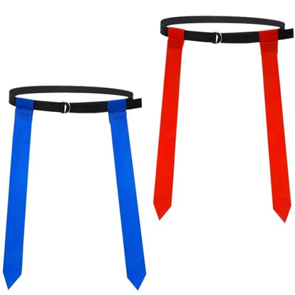 Flag Football Flags 10Pcs Football Flag Set Adjustable Belts Bright Flags for Adults Players Safe Game Training Gear