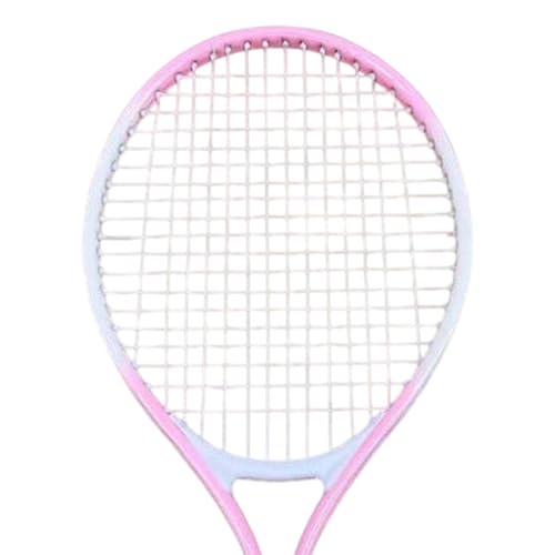 Menolana Tennis Racket Tennis Equipment Aluminum Alloy Frame Tennis Racquet High Strength Nylon Strings for Practice Training Garden - color: Pink White