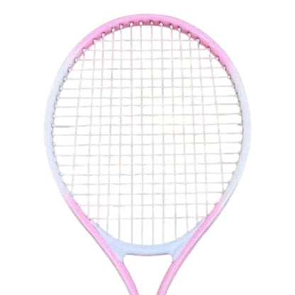 Menolana Tennis Racket Tennis Equipment Aluminum Alloy Frame Tennis Racquet High Strength Nylon Strings for Practice Training Garden - color: Pink White