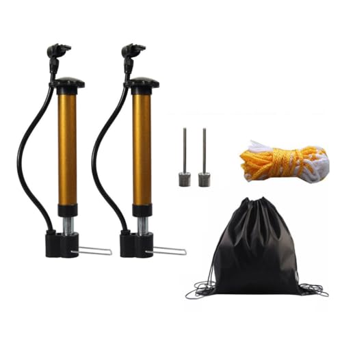 Milisten Portable Basketball and Bike Tire Pump Set, Mini Hand and Foot Operated Air Pump with Needles, Lightweight High-Pressure Inflator for Sports Balls and Inflatables, 6pcs Kit