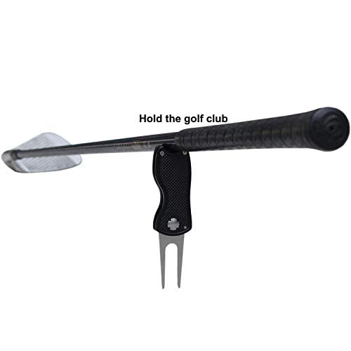 Golf Divot Repair Tool with Magnetic Ball Marker, Metal and Foldable Design
