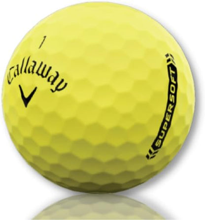 Golf Ball Monkey Cheap Recycled for Callaway Supersoft Golf Balls Bulk - Used Super Soft for Callaway Golf Balls for Men & Women - color: Yellow, style: 50 - 4A/Near Mint