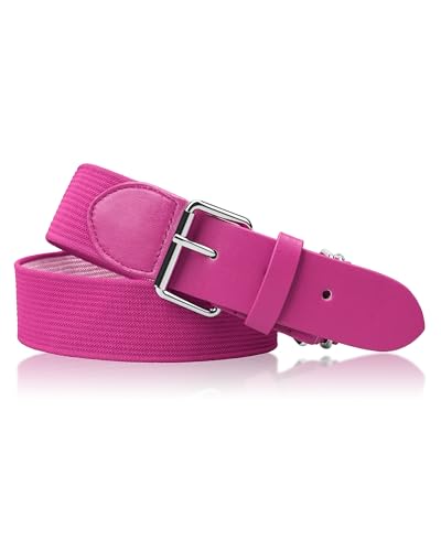 STELLE Baseball/Softball/Fastpitch Belt Girls Sports Elastic Adjustable Boys Uniform Belts Youth and Adult Sizes - color: Hot Pink, size: Youth