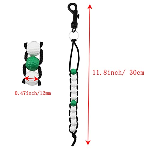 ZYAMY 2pcs Golf Stroke Score Counter with Key Chain Plastic Golf Ball Beads Putt Counter Training Accessories