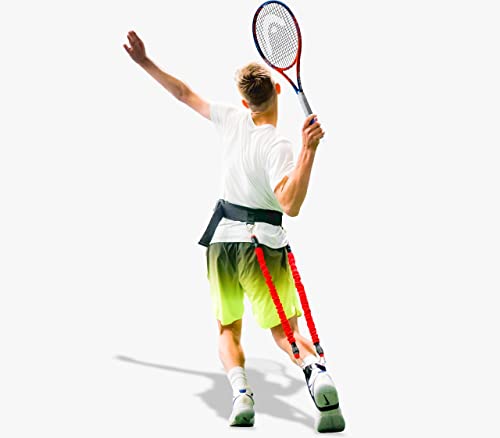 VPX Tennis Swing Trainer Increases Power, Exit Ball Velocity, Shot Accuracy, & Serve Speed, Improves Forehand, Backhand, Slice, & Compression Racket Torque, For Men, Women, Boys, Girls, & Kids - size: Waist SML (20"-30"), style: Height SML (Up to 5'3")