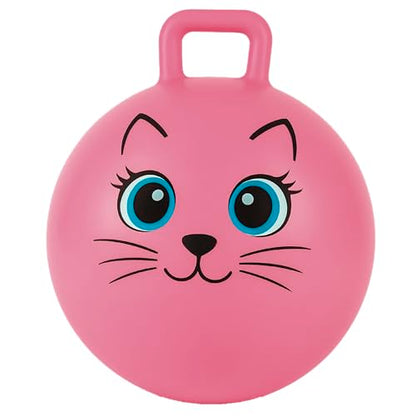 Xino Sports Hopping Ball for Kids - 18 Inch Hopper Ball with Handle, Pink Jumping Bouncer Toy for Indoor and Outdoor Play