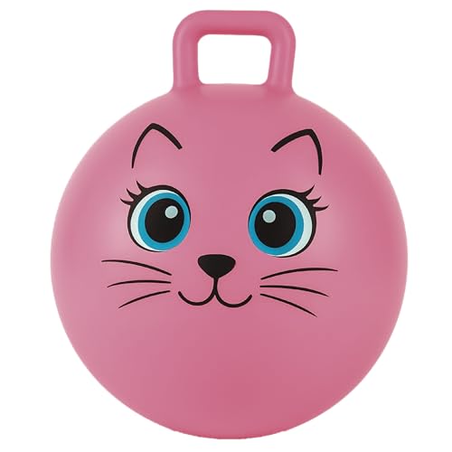 Xino Sports Hopping Ball for Kids - 18 Inch Hopper Ball with Handle, Pink Jumping Bouncer Toy for Indoor and Outdoor Play