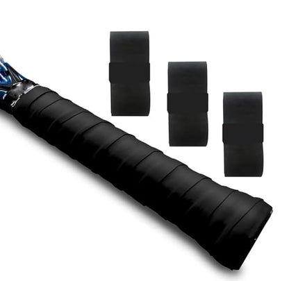 Tennis Racket Grip Tape, 3/6/12 Pack Precut Anti Slip Tennis Grip Tape, Absorbent Dry Feel Tennis Grips Overgrip for Tennis, Pickleball - color: Black-3 Pack
