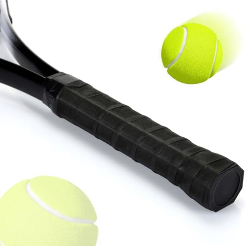4 Pack Tennis Rackets for Adults Recreational 4 Players Pre Strung 27 Inch Tennis Racquets Lightweight Rackets Bulk with Balls Overgrips for Training - color: Black