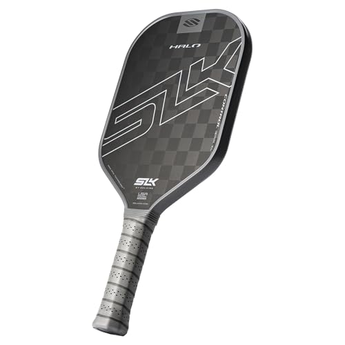 Selkirk Sport SLK Halo Raw Carbon Fiber Pickleball Paddle | Power, Pro and Control Pickleball Paddles | T700, 18K Ultraweave, Aramid Fiber LinkWeave | Designed & Controlled in USA - color: Control | Gray | 2025, size: XL (Elongated Shape)