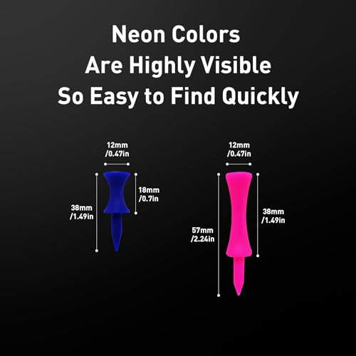 VEASAERS Golf Castle Tees Plastic Step Down Unbreakable Mixed Value 60 Count, 2 3/4, 2 1/4, 1 1/2 Inch Tee Length Pack Available for Practice - color: Blue+Pink
