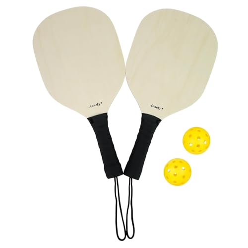 Aoneky Wood Pickleball Paddle Set for Indoor or Outdoor - style: Paddles with Net & Boundary Markers