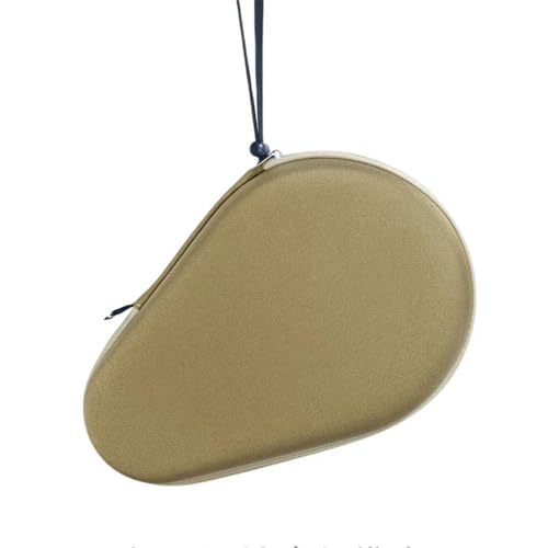 kowaku Table Tennis Racket Case Storage Bag Multi Scenario EVA Pouch Paddle Case Portable for Training Travel Competition, light brown, 28.5cmx19cm
