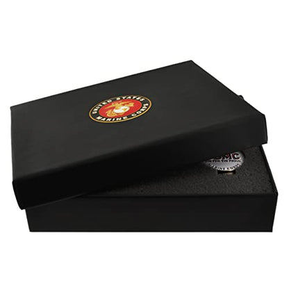 PinMart's Officially Licensed Marine Corps Golf Essentials Gift Set, Divot Tool, Hat Clip, Magnetic Ball Markers, Large Golf Ball Marker with Presentation Box - Gifts and Accessories