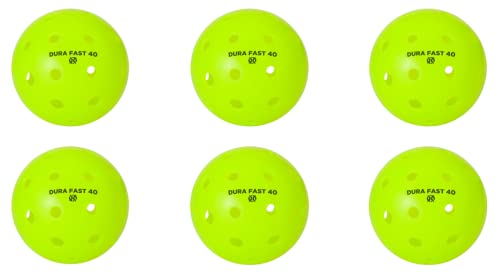 Dura Fast 40 Pickleballs | Outdoor Pickleball Balls | USAPA Approved and Sanctioned for Tournament Play - color: Neon, style: 6 Pack