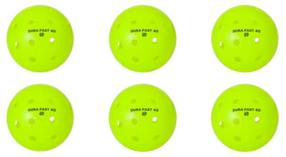 Dura Fast 40 Pickleballs | Outdoor Pickleball Balls | USAPA Approved and Sanctioned for Tournament Play - color: Neon, style: 6 Pack