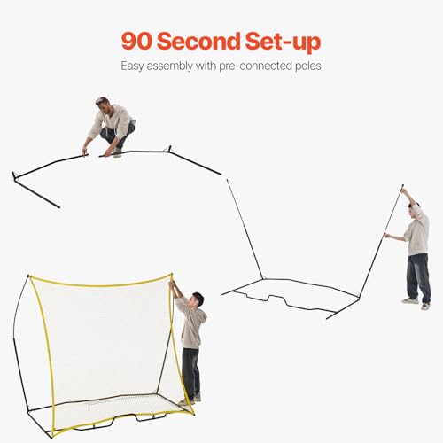 VEVOR Soccer Trainer，Portable Soccer Rebounder Net, Iron Soccer Practice Equipment, Sports Football Rebounder Wall with Portable Bag, Perfect for Team Solo Training, Passing, Volley - size: 7x7ft