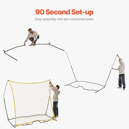 VEVOR Soccer Trainer，Portable Soccer Rebounder Net, Iron Soccer Practice Equipment, Sports Football Rebounder Wall with Portable Bag, Perfect for Team Solo Training, Passing, Volley - size: 7x7ft
