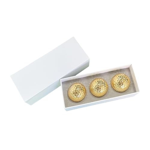Compatible Universal Surlyn Golf Balls Set, White & Gold Tone Golf Balls with Storage Box for Daily Golf Practice Training - color: Lithium 6inch 6clws