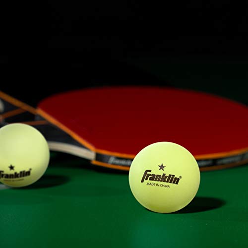 Franklin Sports Glow in the Dark Ping Pong Balls - Official Size + Weight 40mm Table Tennis Balls - One Star Glow in the Dark Ping Pong - Durable High Performance - Green - 6 Pack