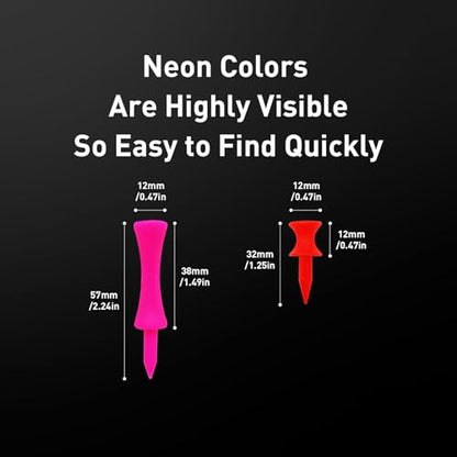 VEASAERS Golf Castle Tees Plastic Step Down Unbreakable Mixed Value 60 Count, 2 3/4, 2 1/4, 1 1/2 Inch Tee Length Pack Available for Practice - color: Pink+red