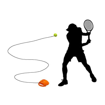 Tennis Trainer Rebound Baseboard Self Tennis Training Equipment Tennis Practice Rebounder with 2 String Balls - color: Arancia
