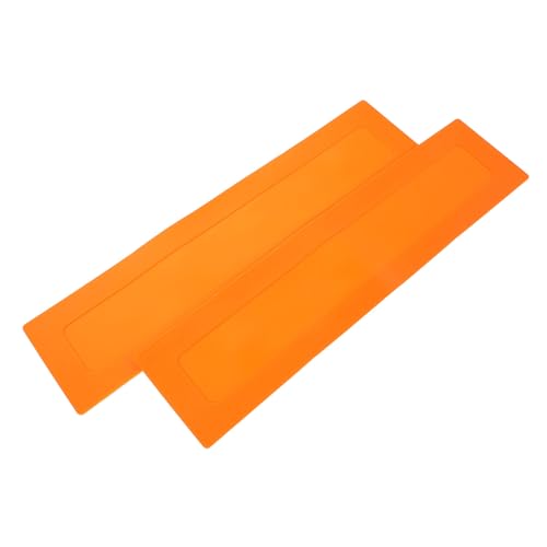 VICASKY 2pcs Baseball Training Markers Portable Flat Agility Discs Orange Rectangular Boundary Spots for Baseball Coaching and Field Drills