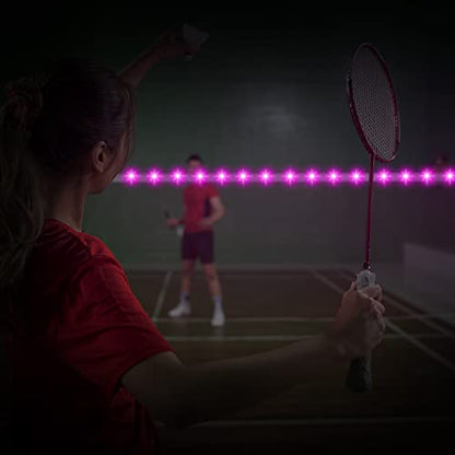 Moukeren Volleyball Badminton Net Light 16 ft String Lights with Remote, 16 Colors 4 Modes LED for Backyard Volleyball Badminton Game Outdoor at Night (net Not Include)