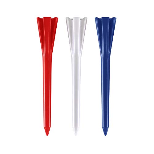 Izzo Plastic Golf Tees (100 Pack) - color: Red/White/Blue, style: 2.75 Inches