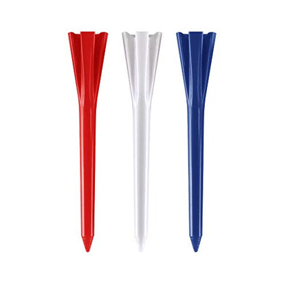 Izzo Plastic Golf Tees (100 Pack) - color: Red/White/Blue, style: 2.75 Inches