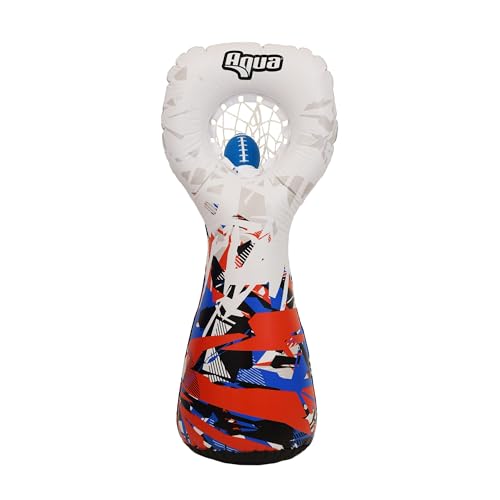 Aqua Inflatable Football Toss, Inflatable Throwing Target Toy, Backyard and Lawn Game, Touchdown Pass Game