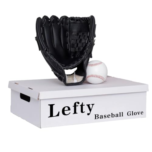 Urby Left Handed Baseball Glove, Left Handed T Ball Glove for Lefty, Left Hand Throw Only. T-Ball & Youth Baseball Gloves. - color: Black, size: 11.5in Age 7-11