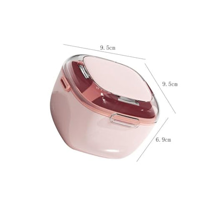Pink Nursery-Teeth Box Denture-Box Orthodontic Retainer Denture Mouth guard Cleaning Soaking Storage Case Waterproof Lid